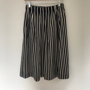 J.Crew Navy/White Stripe A-line Skirt